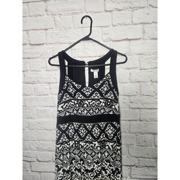 White House Black Market Damask Floral Geometric Mixed Print Maxi Dress Small - Picture 8 of 12